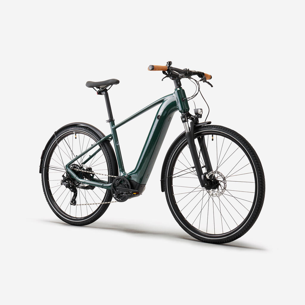 High Frame Mid-Drive Motor Electric Hybrid Bike E-ACTV 500 - Green